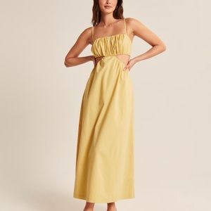 Yellow Bubble Top Midi Dress